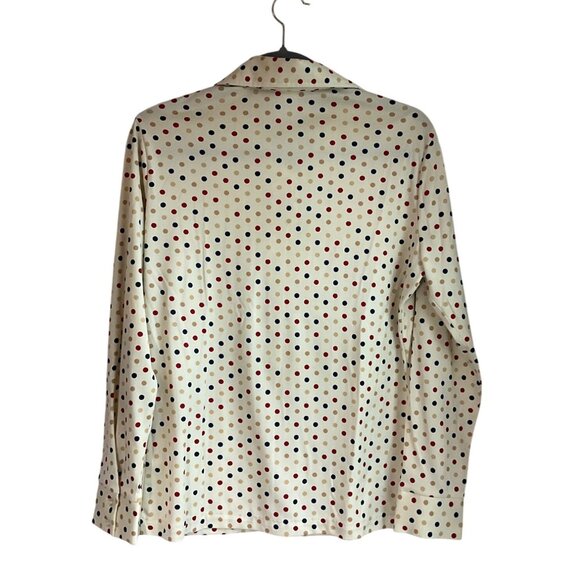 VTG 70's Kokobay By Eccobay Medium Polka Dot Button-Up Shirt Dagger Collar - Picture 2 of 14